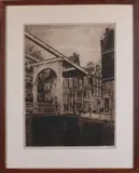 Dirk Harting, 1884-1970, 'Ophaalbrug Amsterdam'., Ets op papier