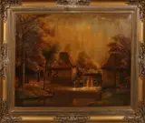 'Watermolen Haaksbergen'. by Jaap van Kregten, 1878-1967, Olieverf op linnen, sold Oct 2017