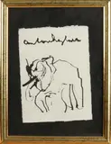 Anton Heyboer, 1924 -, Olifant., Plakkaatverf op papier