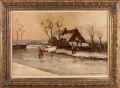 Toon van Ooyen, 'Winter'., Olieverf op linnen