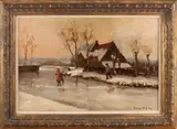 Toon van Ooyen, 'Winter'., Olieverf op linnen