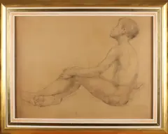 Paul Serrure, 2 werken., Houtskool op papier
