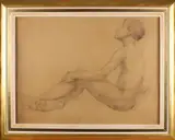 Paul Serrure, 2 werken., Houtskool op papier