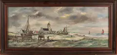 J. Hoek, Katwijk., Olieverf op linnen