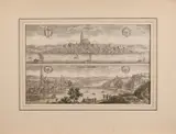 ca. 1700. by Dubbele antieke landkaart, circa 1700, Gravures op papier, sold Jul 2017