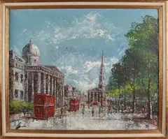 J. Wildeboer, Stadsgezicht, Olieverf op linnen