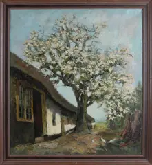 H. Fortuin, Fruitboom., Olieverf op linnen