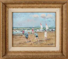 Pieter van Noort, Strandgezicht, Olieverf op paneel