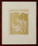 Jan Mankes, 1889-1920, koe melken, Houtsnede op papier
