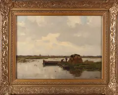 Bernard Anthony van Beek, 1875-1941, Polderlandschap, Olieverf op linnen