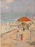 J.J.H. van Leeuwen, Carroussel, Olieverf op linnen