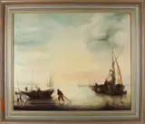 ca Hermanns, zeegezicht., 1920, Olieverf op paneel