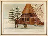 Midwinterhoornblazer by Jaap van Kregten, 1878-1967 Enschede, Olieverf op linnen, sold Apr 2017