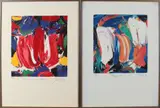 Johan Adriaan Smit, zeefdruk tulp (4x), Vier maal lithografie van tulpen