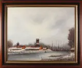 Van Amerongen, Winterlandschap, Olieverf op linnen