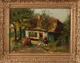 ca P. van Dijk, boerderij, 1940, Olieverf op linnen
