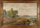 M. Höpflinger Landschap, Luneburg, Höpflinger, omstreeks 1930 Duitse school landschap Lüneburger heide, olieverf op linnen 80x120cm