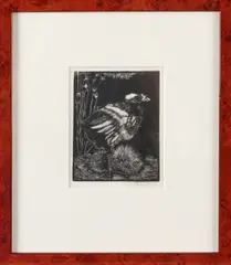 nestkuiken by J. Mankes, Jan Mankes 1889-1920, nestkuiken, houtsnede op rijstpapier, 12x9cm, sold Jan 2017