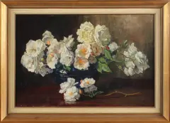 B. Ferweda, bloemstilleven, Ferweda, 1880-1958 bloemstilleven, olieverf op linnen 41x27,5cm