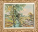 Katarina Fontaine, Zweden, Katarina Fontaine Zweedse school, impressionistisch landschap, olieverf op linnen, 55x46cm