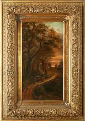 Charles Duval, zonsondergang, Olieverf op linnen