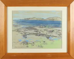 Sture Lundgren, kust, Sture Lundgren 1963 Zweedse school, kustgezicht, pastel op papier 47x38cm