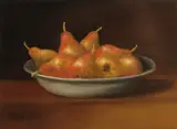 peren by C. Cornelisz, Cornelisz 21e eeuw, stilleven met peren in schaal, olieverf op paneel 13x18cm, sold Jan 2017