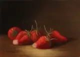 aardbeien by C. Cornelisz, Cornelisz 21e eeuw, stilleven met aardbeien, olieverf op paneel, sold Jan 2017