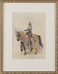 Willem Constantijn Staring, Karel de Stoute, Staring, Karel de Stoute Hertog van Bourgondie, aquarel op papier 26x19cm