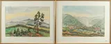 Otto Rohkamm, 2 krijttekeningen, Otto Rohkamm, omstreeks 1950, Duitse school, twee berglandschappen, aquarellen op papier 28x40cm