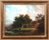 R. Mario, bosgezicht, Mario 21e eeuw, romantisch landschap, olieverf op paneel 20x24cm