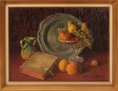 W. Lingenfelder?, stilleven, 47x37cm. olieverf op linnen Cond:G