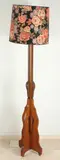 Staande schemerlamp, Amsterdamse School, Antieke Amsterdamseschool stijl schemerlamp, omstreeks 1930, eikenhout met parelrand(kap later) 180x40øcm
