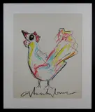 kip by Anton Heyboer, gesigneerd, kip, gemengde techniek op papier, Anton Heyboer, gesigneerd, kip, gemengde techniek op papier, sold Oct 2016