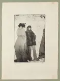 Fr. Melchers, litho, Melchers '77 Duitse school, 2 Italiaanse figuren, litho op papier