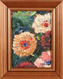 P. van den Braken, stilleven, Peter van den Braken 1896-1979, bloemen, olieverf op paneel 21x15cm Cond:G