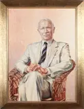 Wim Poelman, portret, Wim Poelman 1998 (restaurateur Hengelo) portret directeur Tubantia, olieverf op linnen 90x65cm Cond:G