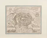 17e eeuw by Landkaart Zittau, Merian, gravure op pap, sold Oct 2016