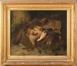 Groot stilleven, Romeny, Stilleven met Wildvoorstelling, olieverf op paneel, 70x56cm