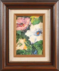 P. van den Braken, stilleven, Peter van den Braken 1896-1979, bloemen, olieverf op paneel 20cm Cond:G