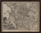 Landkaart Overijssel, 18e eeuw, Landkaart overijssel 18e eeuw, Seigneurie D'overijsel Hendrik de Leth 1740, gravure op papier 16,5x21,7cm