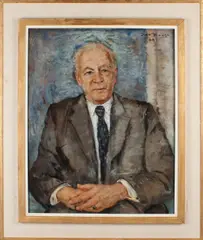Ina Hooft, portret, Ina Hooft '65 1894-1994 portret, olieverf op linnen 70x55cm Cond:G