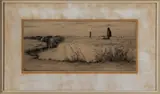 Ets J. Henkers, Sneekermeer, Johannes Hemkes 1894-1988, (met monogram extra)sneekermeer 43x20cm ets op papier, Cond:G