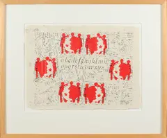 Adrie Arendsman, zeefdruk, Adrie Arendsman, titel: het ABC nr 6/15, zeefdruk op papier 46x34cm