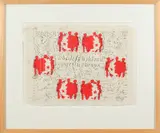 Adrie Arendsman, zeefdruk, Adrie Arendsman, titel: het ABC nr 6/15, zeefdruk op papier 46x34cm