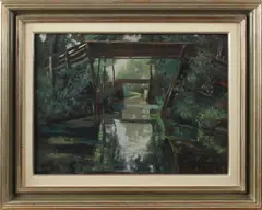 D. Meyer, Giethoorn, Meyer Giethoorn, olieverf op linnen 30x40cm Cond:G