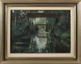 D. Meyer, Giethoorn, Meyer Giethoorn, olieverf op linnen 30x40cm Cond:G