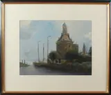 Adriaan Terhell, Enkhuizen, J. le Blanc pseudoniem Alexander Terhell 1863-1949 Enkhuizen Gouache op papier 38x28cm Cond:G