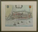 Landkaart Stavoren, Blaeu, Consolibus ET Senatoribus Urbis Stavriae, gravure op papier, redelijk goed 51,5x53cm