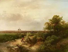 In den Dünen vor Haarlem by Pieter Kluyver, Öl auf Leinwand, sold Nov 2015